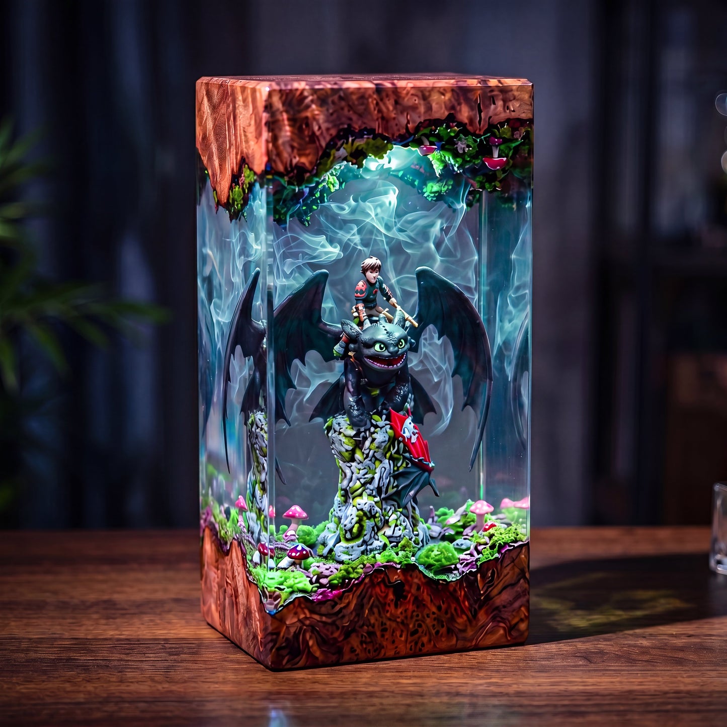 Hiccup and Toothless Resin Lamp