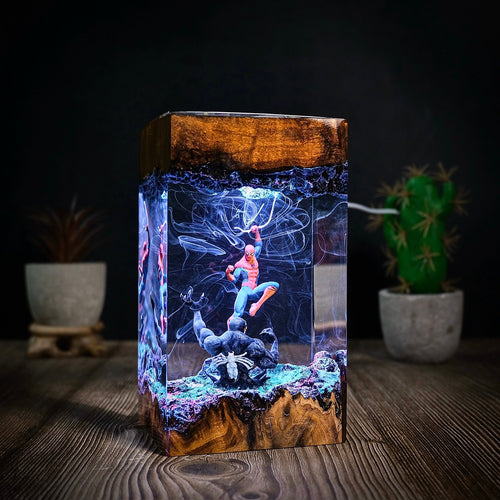 Spider Man vs Venom Resin Lamp
