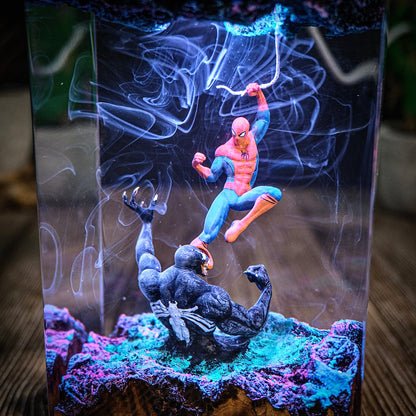 Spider Man vs Venom Resin Lamp