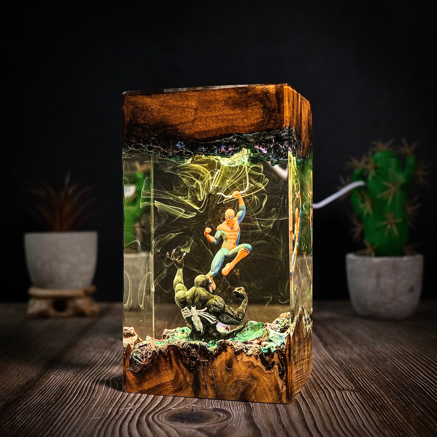 Spider Man vs Venom Resin Lamp