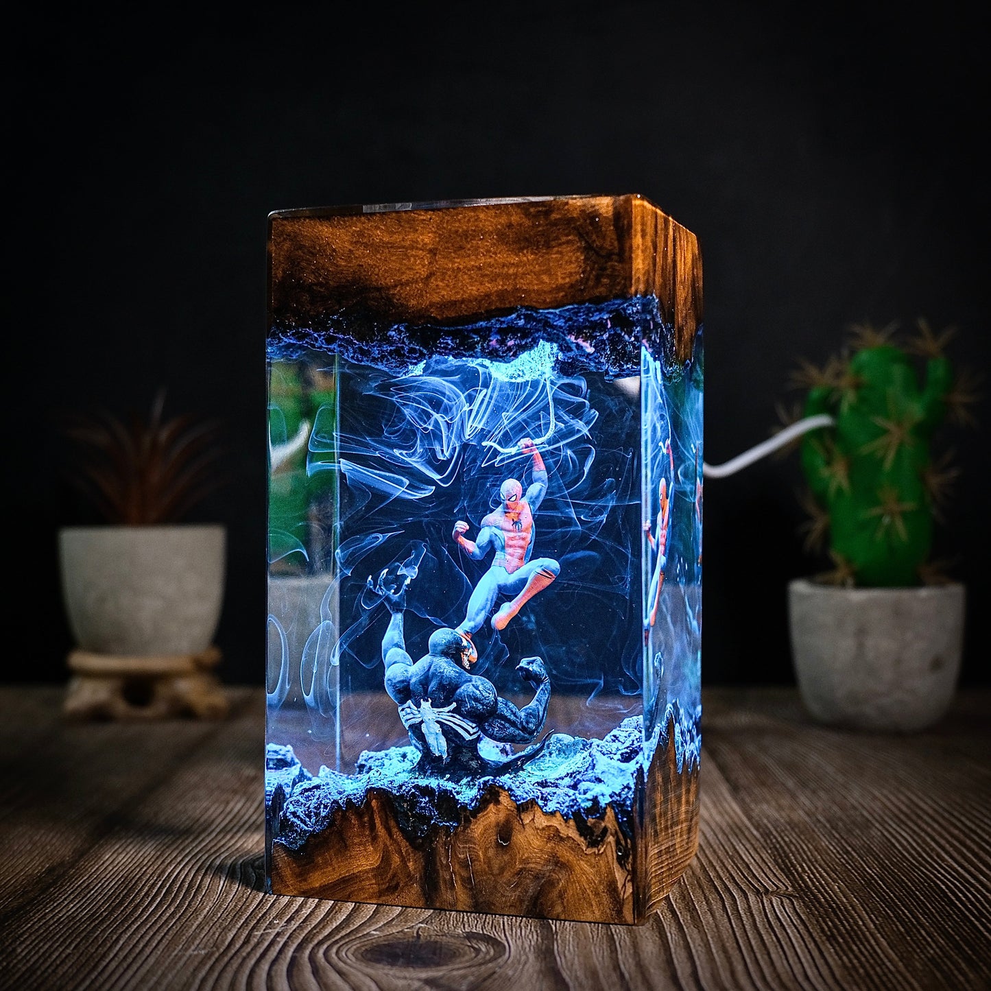 Spider Man vs Venom Resin Lamp