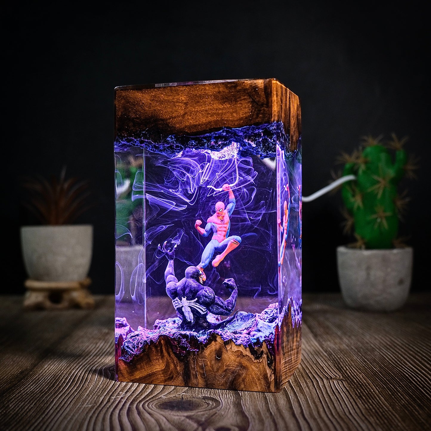 Spider Man vs Venom Resin Lamp