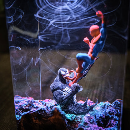 Spider Man vs Venom Resin Lamp